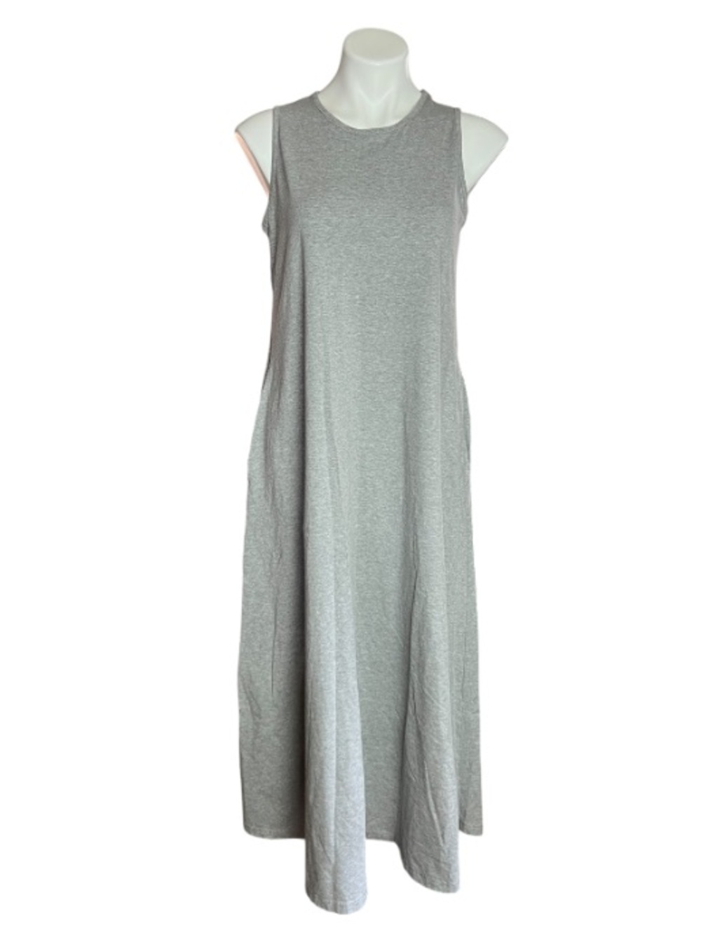 Alembika Gray Maxi Dress Size L XL Sleeveless Swing Minimalist Lagenlook